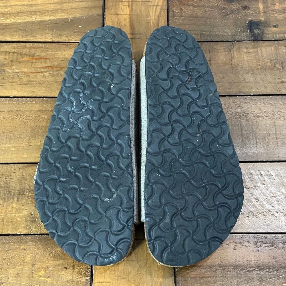 Birkenstock Arizona Perforated Grey Suede Sandals Mens 43 L12 M10 Slide Stone